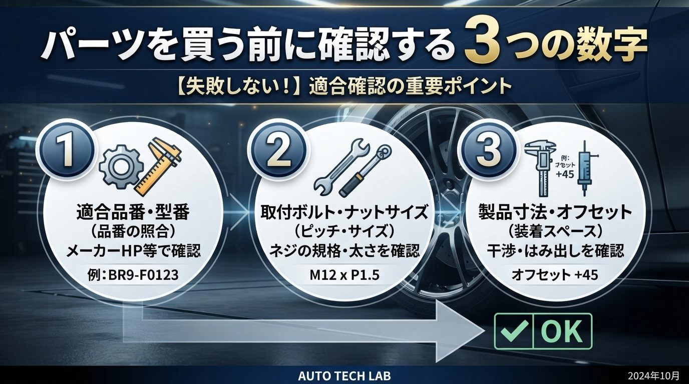 パーツを買う前に確認する 3 つの数字